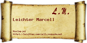 Leichter Marcell névjegykártya